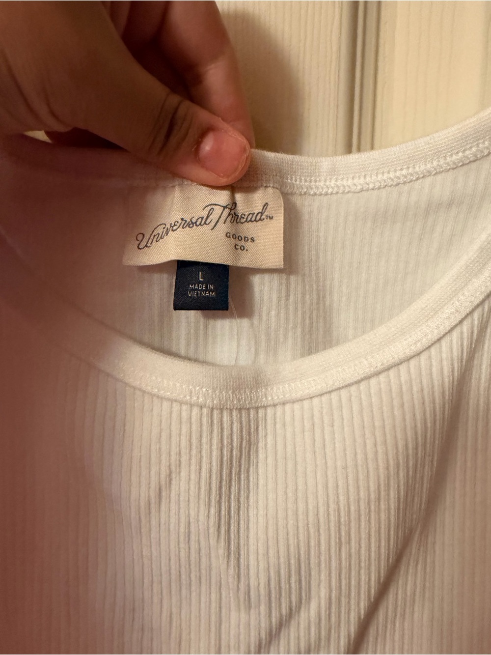 Universal Thread White Ribbed Tank Top - Picture 3 of 3
